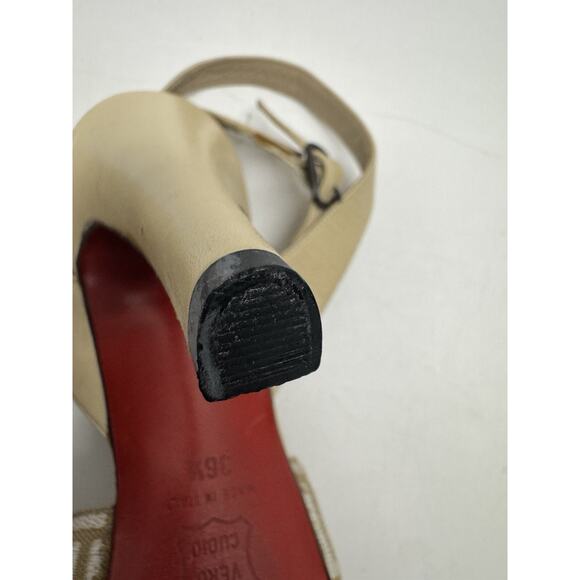 Christian Louboutin Jordi Ankle Strap Sandals Beige Heels 38.5 /US 8 - Picture 15 of 16